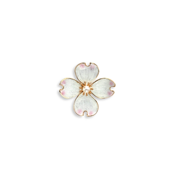 Nicole Barr - Rose Gold Plated Sterling Silver White Dogwood Choker with Akoya Pearl