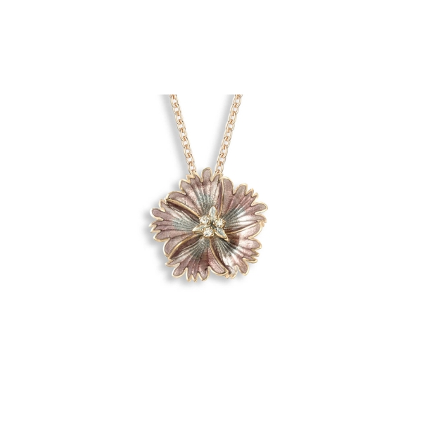 Nicole Barr - Rose Gold Plated Sterling Silver White Sapphire Purple Sweetness Necklace