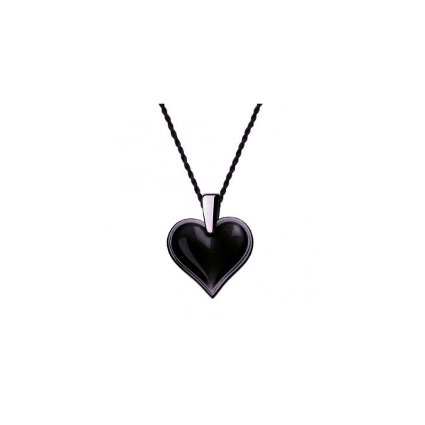 Lalique Black Heart on Cord