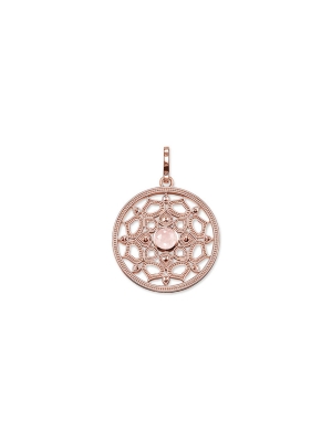 Thomas Sabo Rose Quartz Filigree Disc Pendant