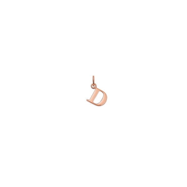 Thomas Sabo Silver Rose Gold Plated D Charm