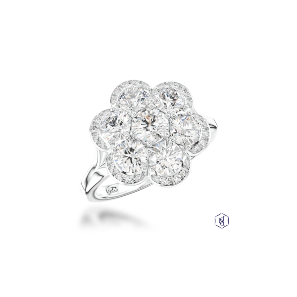 Platinum Sevanna Diamond Cluster Ring