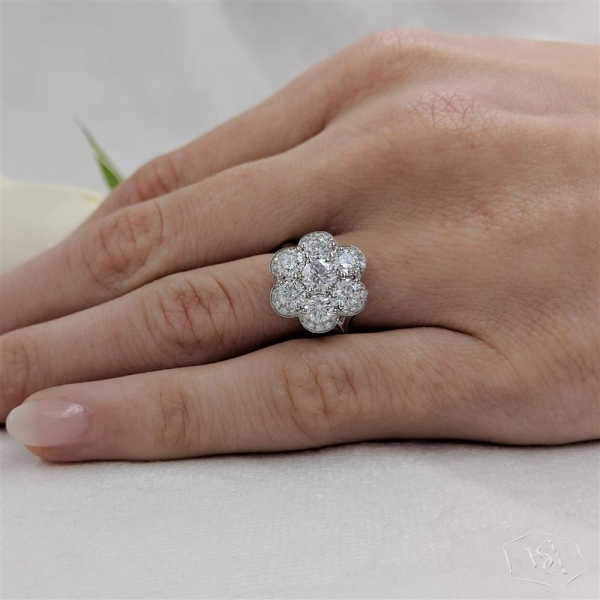 Platinum Sevanna Diamond Cluster Ring - Image 2