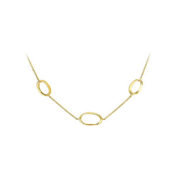 9ct Yellow Gold Graduated Ovals Necklace