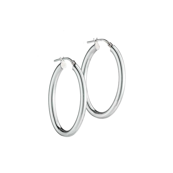 Silver Plain Creole Hoop Earrings