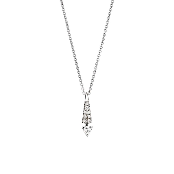 18ct White Gold Diamond Set Arrow Pendant on Chain