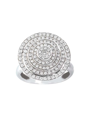 18ct White Gold Multi Circle Diamond set Dress Ring 0.75ct