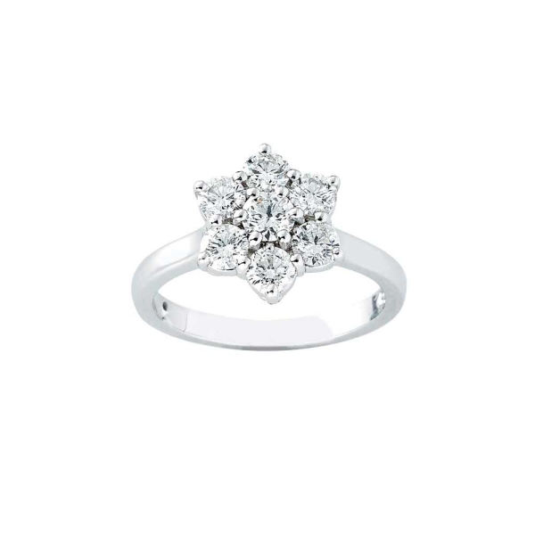 Platinum Claw Set Diamond Daisy Cluster Ring 1.26ct