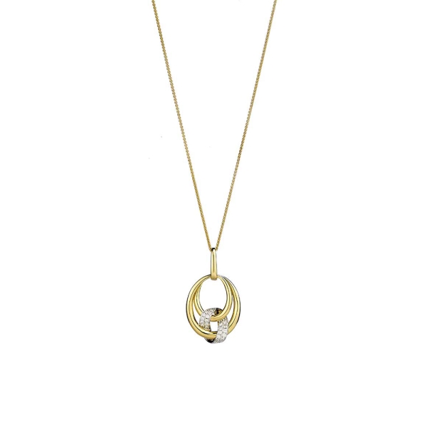 18ct Yellow Gold Double Oval Pendant
