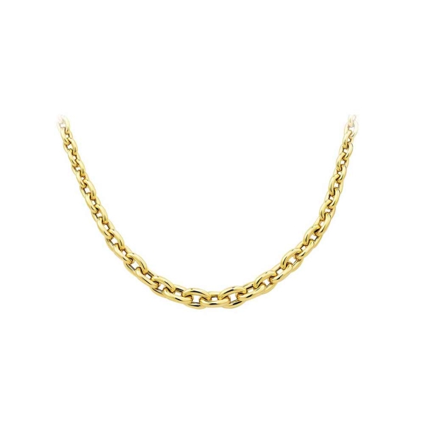 9ct Yellow Gold Graduating Oblong Link Necklace