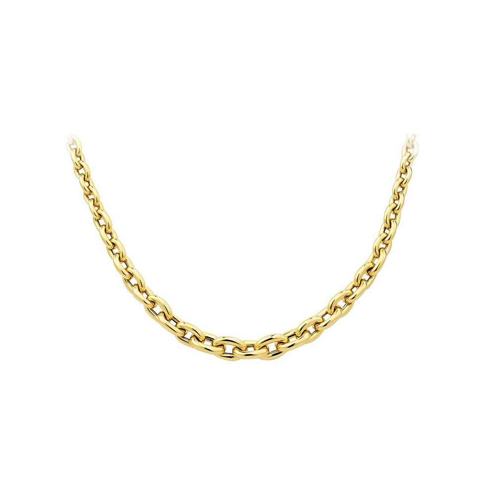 9ct Yellow Gold Graduating Oblong Link Necklace