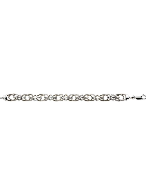 Silver Handmade Rope Effect Fancy Link Bracelet