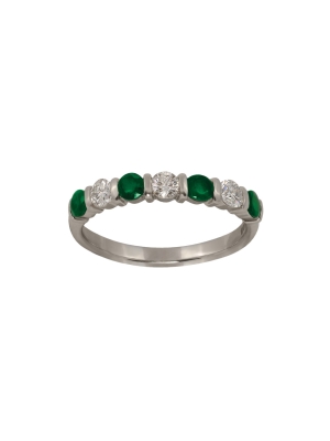Platinum Seven Stone Emerald & Diamond Eternity Ring