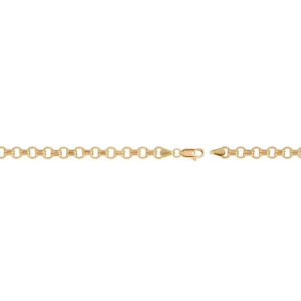 9ct Yellow Gold Millgrain Circle & Bar Link Bracelet