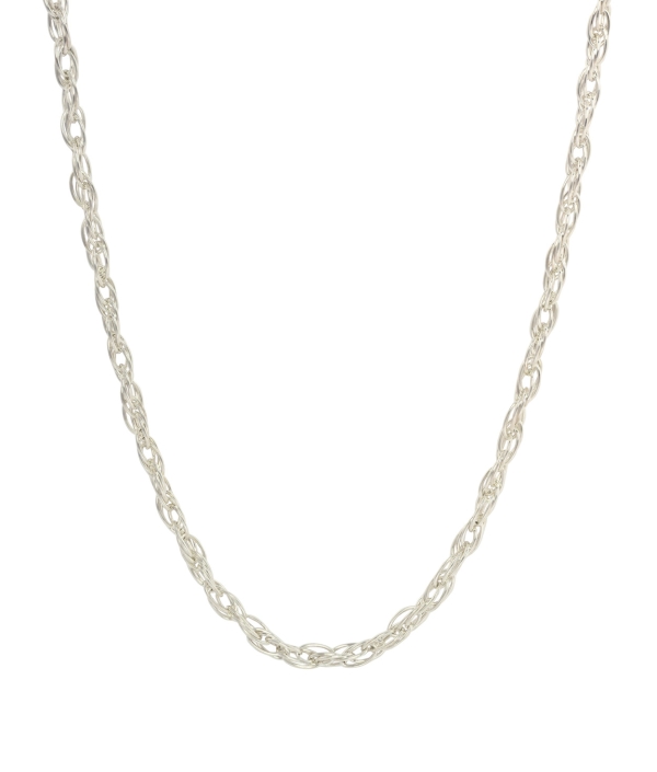 Silver Hand Made Oval Rope Link Necklace