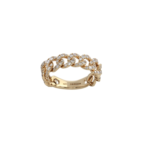 18ct Yellow Gold Loose Chainlink Diamond Set Ring