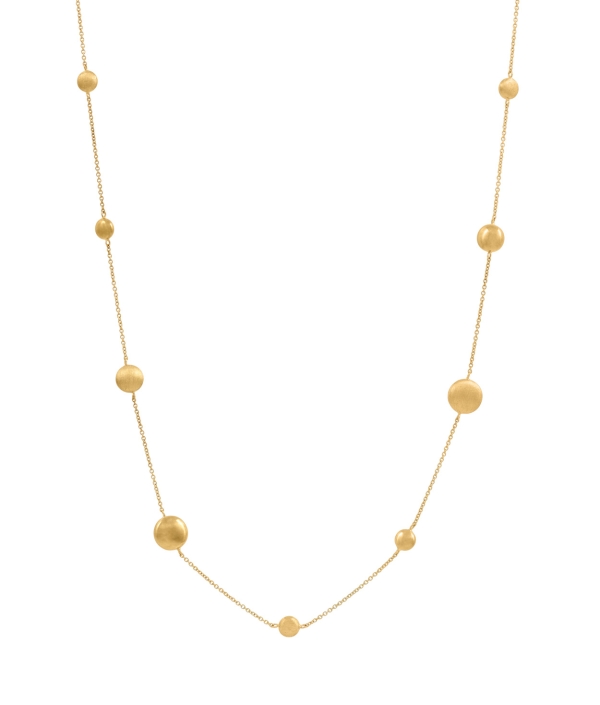 9ct Yellow Gold Satin & Polished Alternate Bead Necklace