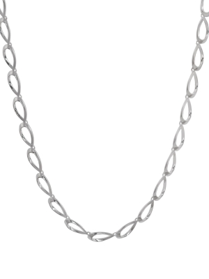 Silver Small Teardrop Link Necklace