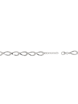 Silver Small Teardrop Link Bracelet