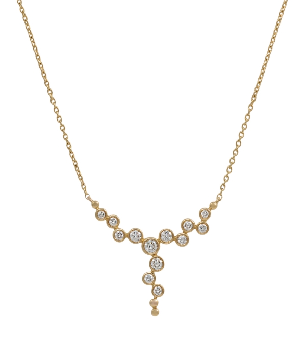 18ct Yellow Gold Bubble Drop Necklace
