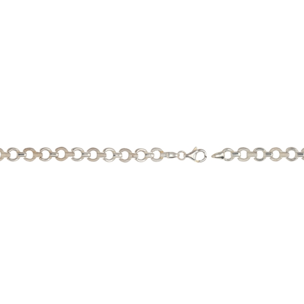 Silver Satin & Polished Horseshoe Link Bracelet