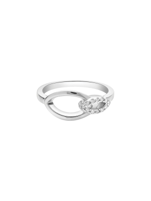 Rachael Galley Silver Molto Link Diamond Set Ring