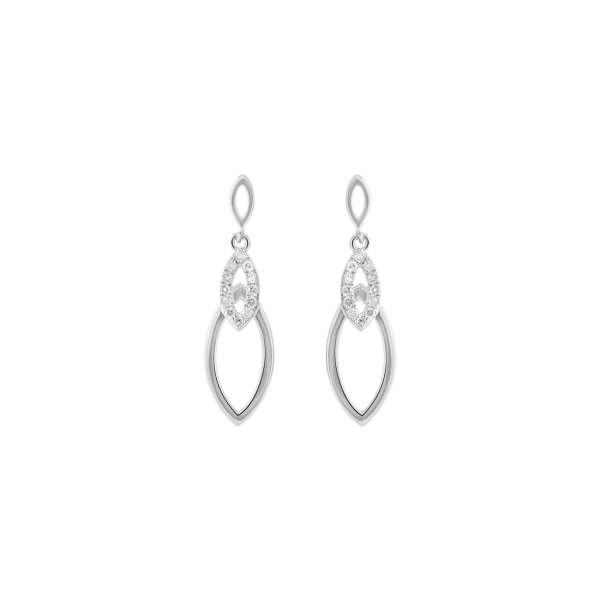 Rachael Galley Silver Molto Link Diamond Set Drop Earrings