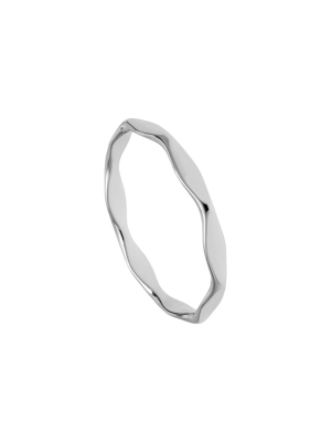 Silver Octagonal Faceted Bangle