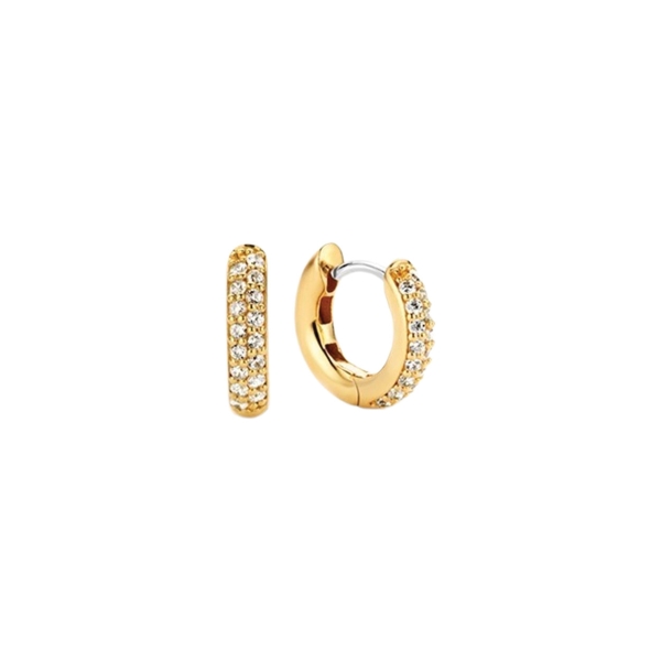 Ti Sento Silver Vermeil CZ set Small Hoop Earrings