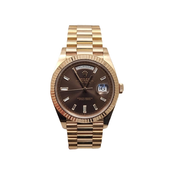 Pre Owned 18ct Rose Gold Rolex Date Just