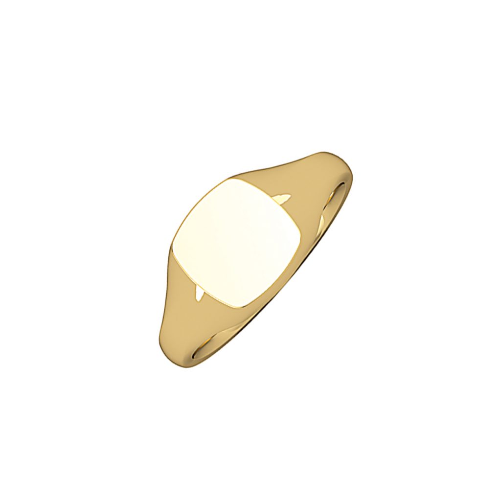 9ct Yellow Gold Cushion Signet Ring