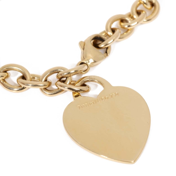 18ct Yellow Gold Tiffany Heart Charm Bracelet - Image 2