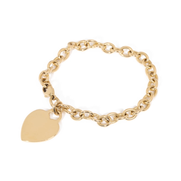 18ct Yellow Gold Tiffany Heart Charm Bracelet