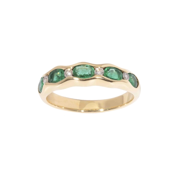 Pre Owned Emerald & Diamond Eternity Ring