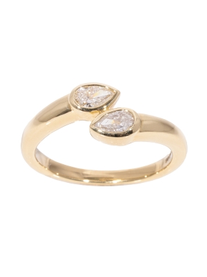 18ct Yellow Gold Double Pear Diamond Ring