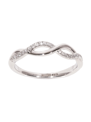Platinum Diamond Set Open Twist Dress Ring