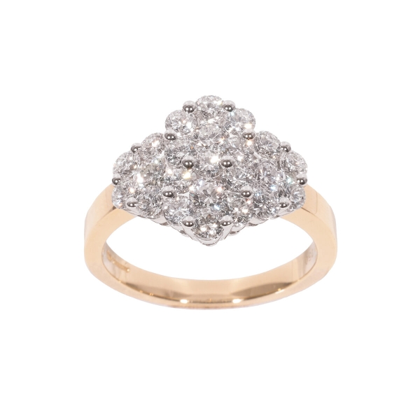 18ct Gold Diamond Cluster Ring 1.62ct