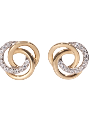 9ct Gold Tripple Swirl Diamond Set Stud Earrings