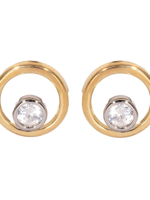 9ct Yellow Gold Circle Stud Earrings