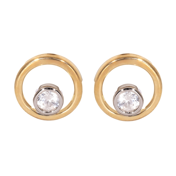 9ct Yellow Gold Circle Stud Earrings