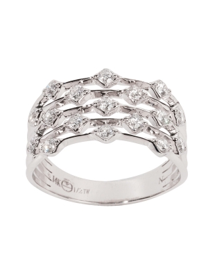 18ct White Gold 5 Row Diamond Dress Ring