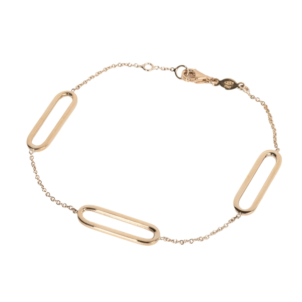 9ct Yellow Gold Oblong Link Chain Bracelet