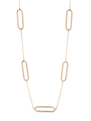 9ct Yellow Gold Oblong Link Chain Necklace