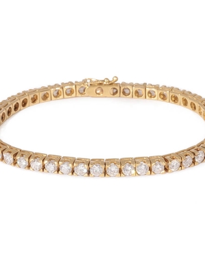 Pre Owned 18ct Gold Diamond Tennis Bracelet 4.60ct