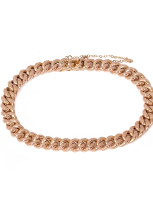 Pre Owned 9ct Rose Gold Hollow Curb Bracelet