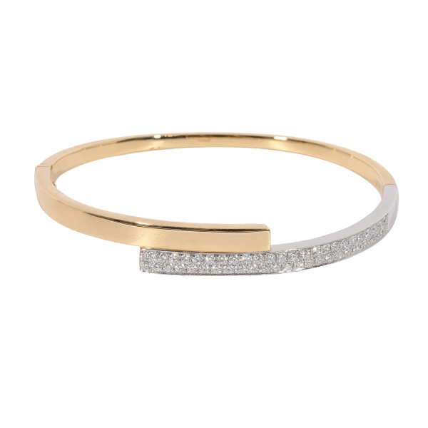 18ct Yellow & White Gold Diamond Set Bangle