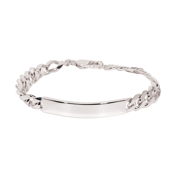 Silver Metric Curb ID Bracelet