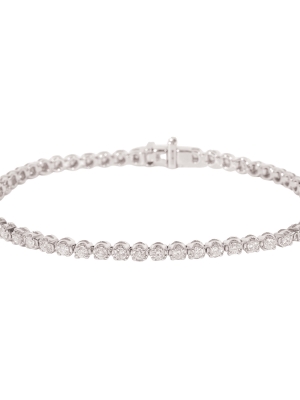 18ct White Gold Diamond Line Bracelet