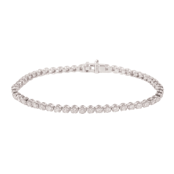 18ct White Gold Diamond Line Bracelet