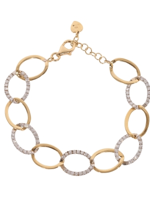 18ct Yellow & White Gold Oval Link Bracelet